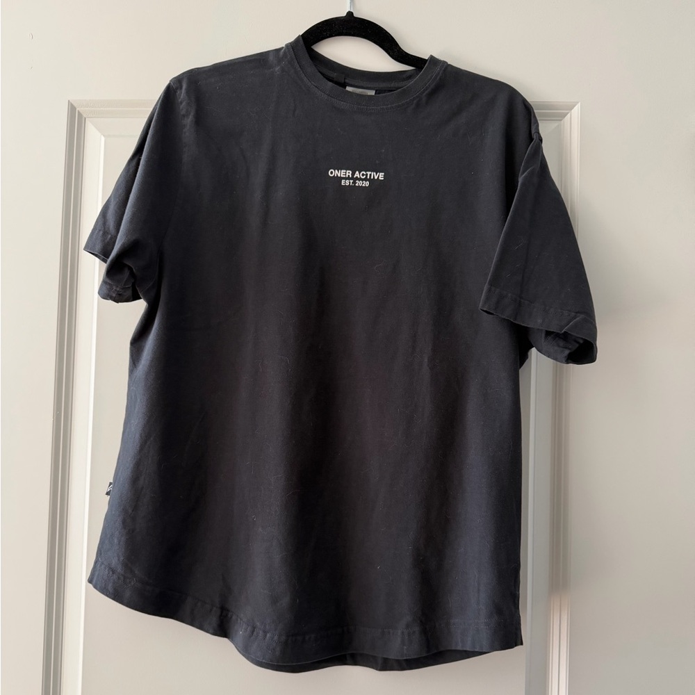 Oner Active Black Short Sleeve Tee with White Logo